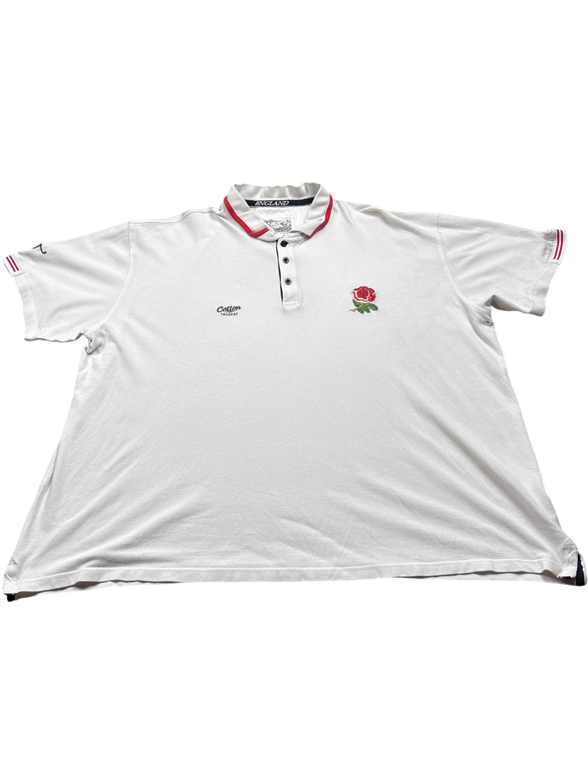 Vintage White Rugby Polo Shirt England Sports XXXX ()