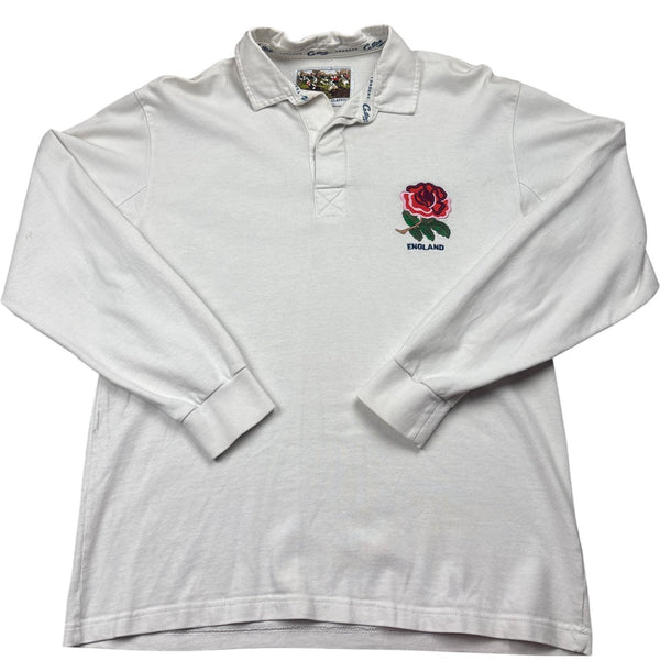 Vintage White England Rugby Shirt 90s (M)