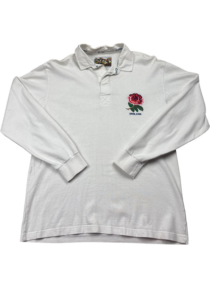 Vintage White England Rugby Shirt 90s (M)