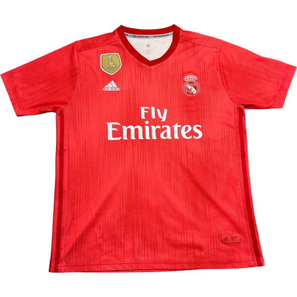 Vintage Red Adidas Real Madrid Jersey (L)