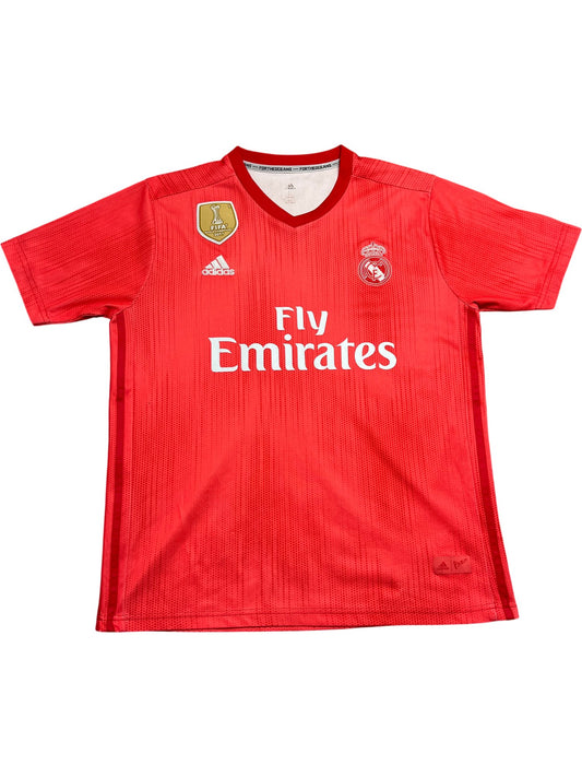 Vintage Red Adidas Real Madrid Jersey (L)
