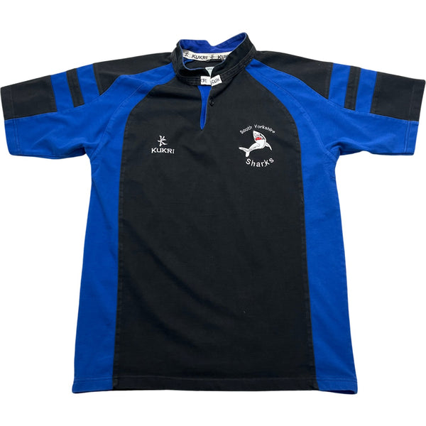 Vintage Black Blue Kukri Rugby Shirt South Yorkshire Sharks (M)