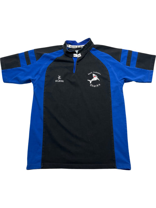 Vintage Black Blue Kukri Rugby Shirt South Yorkshire Sharks (M)