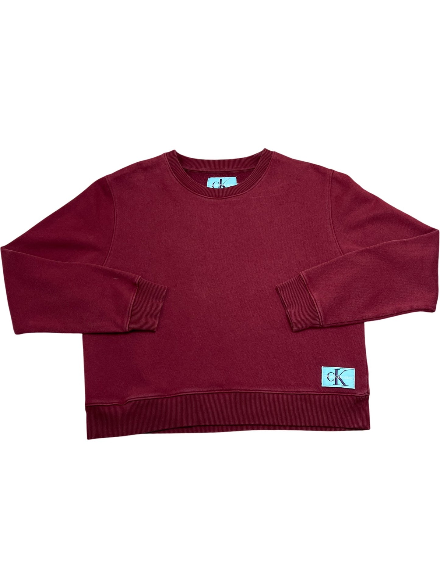 Vintage Burgundy Calvin Klein Crewneck Sweatshirt (XS)