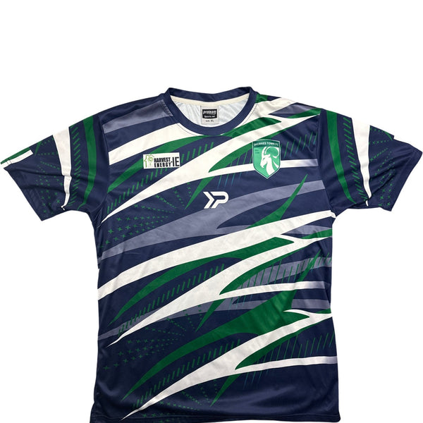 Vintage Blue Soccer Jersey College Dublin Team Shirt (XL)