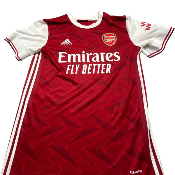 Vintage Red Adidas Arsenal Football Jersey 2020 Aubameyang (M)