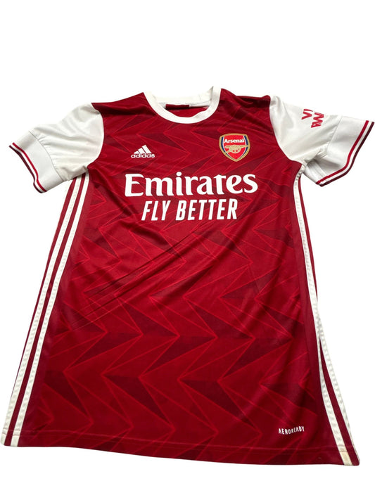 Vintage Red Adidas Arsenal Football Jersey 2020 Aubameyang (M)