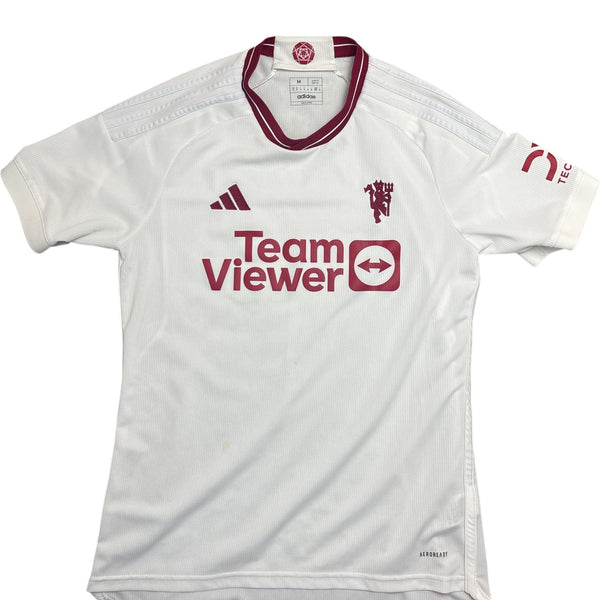 Vintage White Manchester Adidas Soccer Jersey (M)