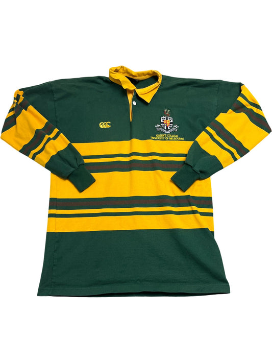 Vintage Green Yellow Rugby Shirt Canterbury University of Melbourne (M)