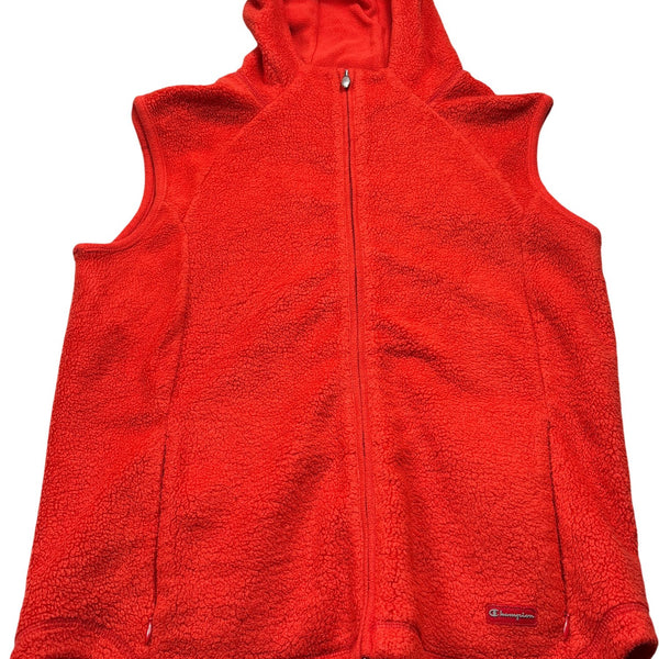 Vintage Red Champion Fleece Vest (M)