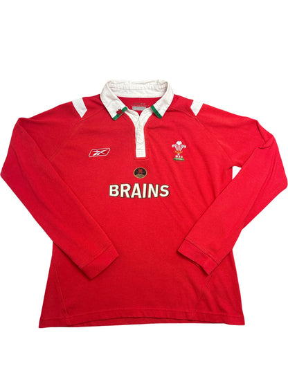 Vintage Red Reebok Rugby Shirt Wales WRU 2000s (L)