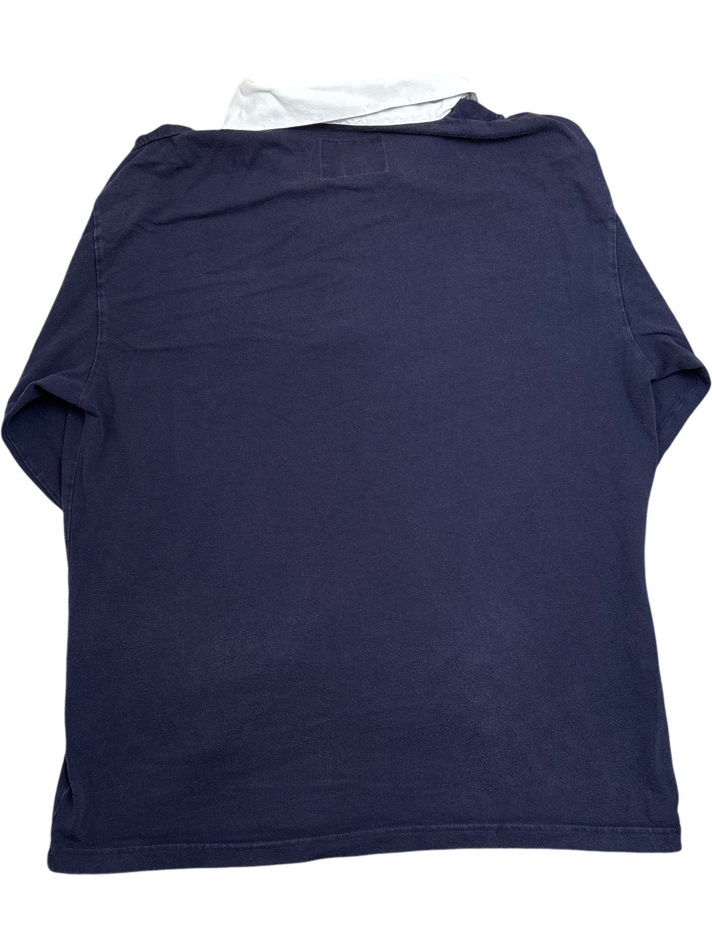 Vintage Navy Cotton Traders Rugby Shirt L ()