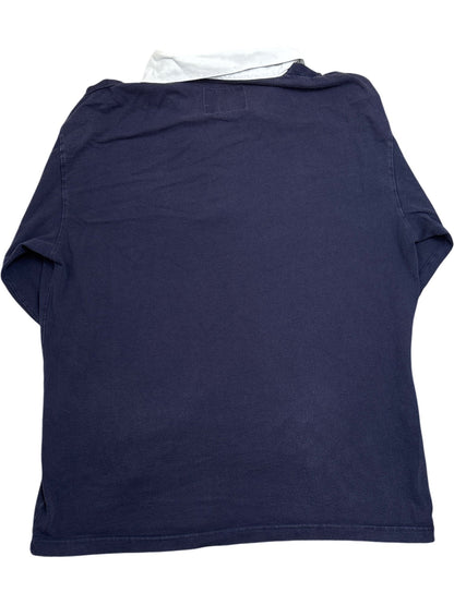 Vintage Navy Cotton Traders Rugby Shirt L ()