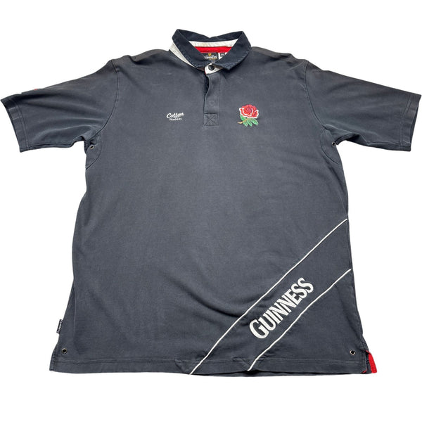 Vintage Black Guinness Polo England Rugby (XXL)