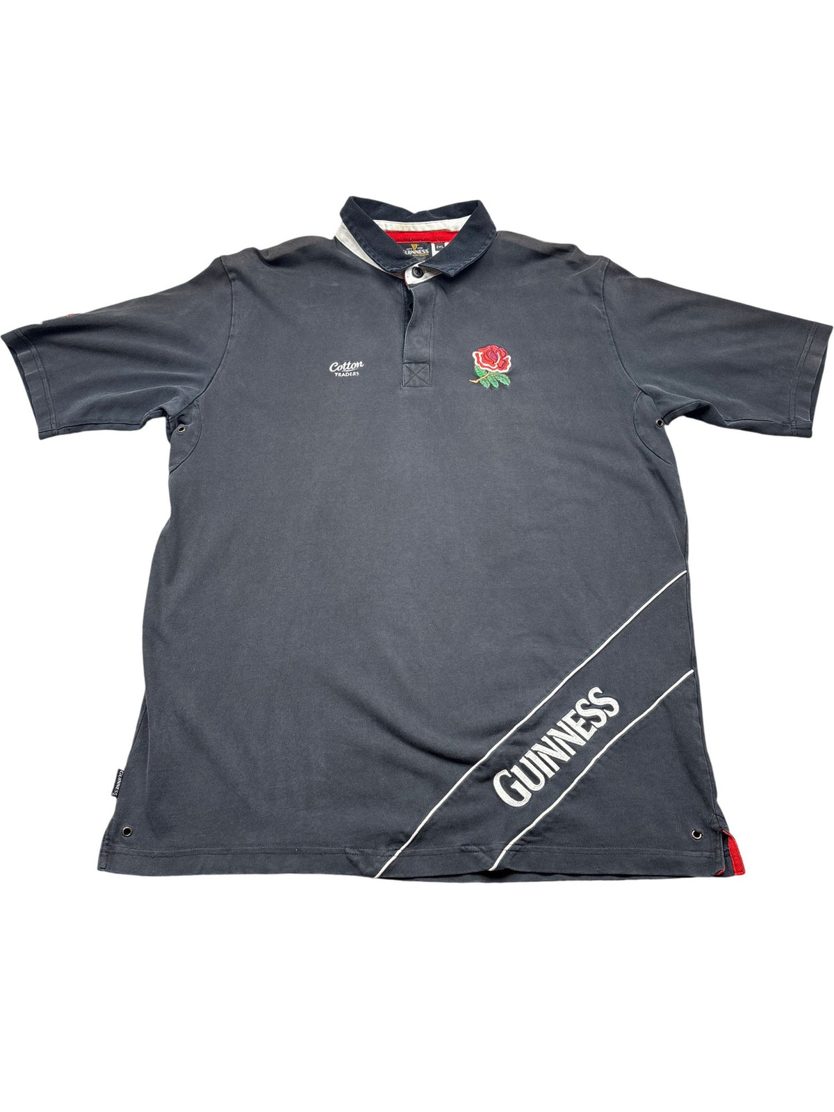 Vintage Black Guinness Polo England Rugby (XXL)