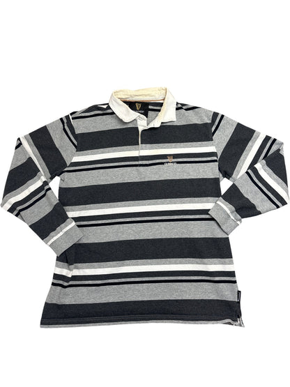 Vintage Grey Guinness Rugby Shirt Striped (L)