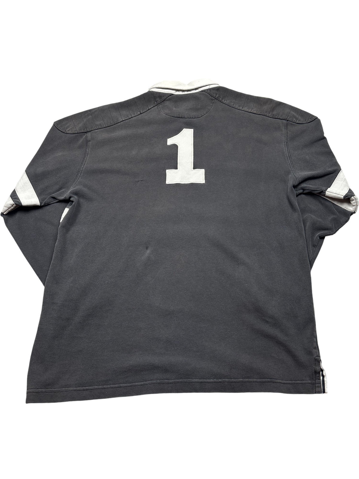 Vintage Black Cotton Traders Rugby Shirt New Zealand (L)