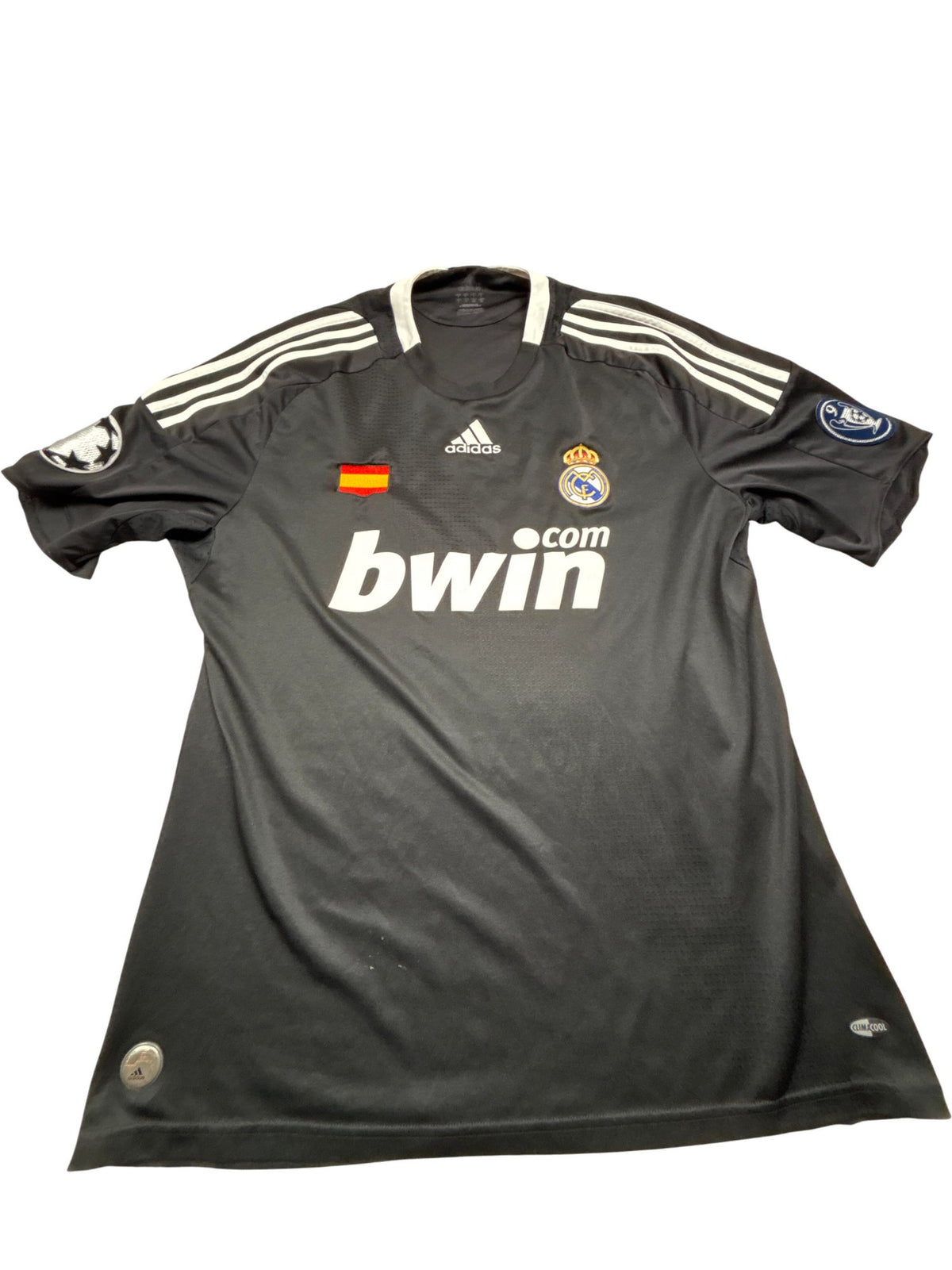 Vintage Black Adidas Real Madrid Football Jersey 2000s (L)