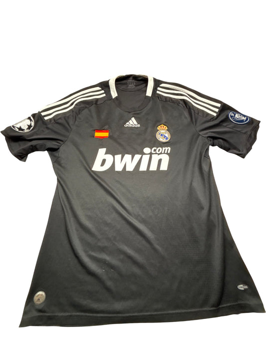 Vintage Black Adidas Real Madrid Football Jersey 2000s (L)