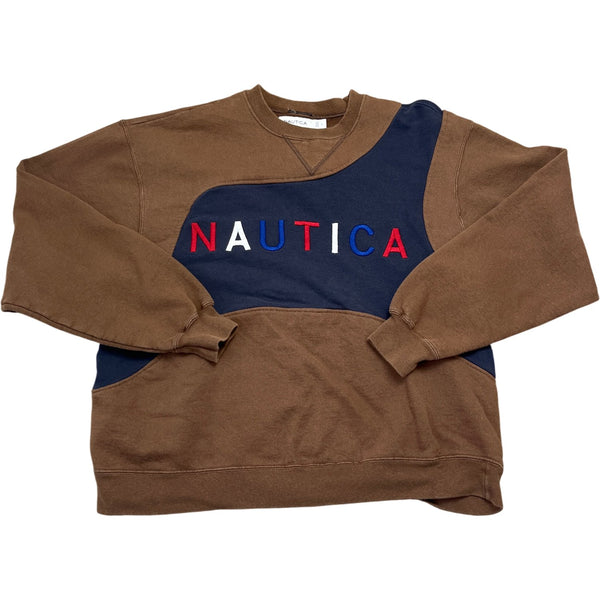 Vintage Brown Nautica Sweatshirt Embroidered 90s (L)