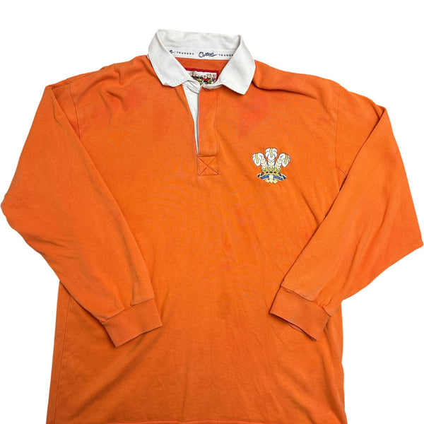 Vintage Orange Rugby Shirt Wales Crest (M)