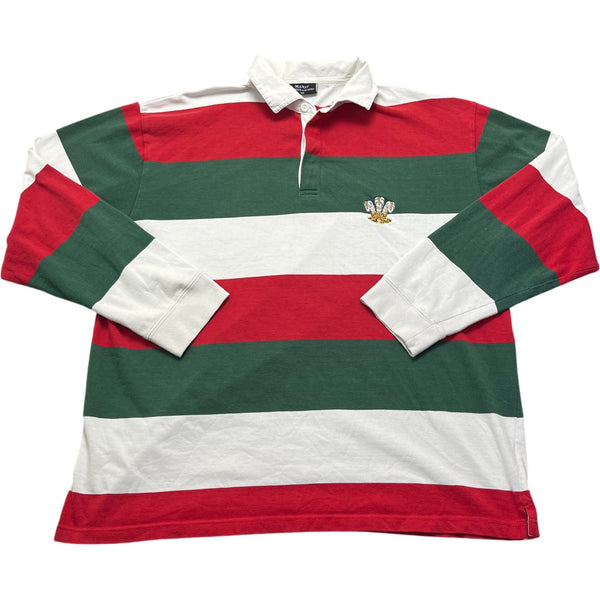 Vintage Green Red White Ralph Rugby Shirt 90s (XXL)
