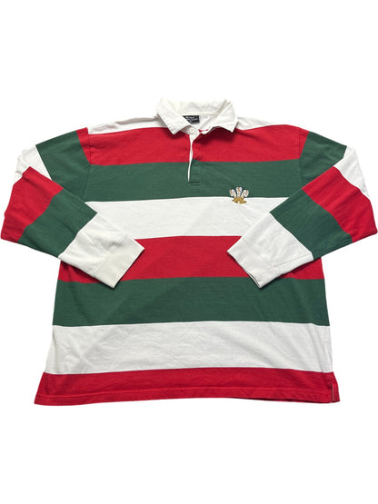 Vintage Green Red White Ralph Rugby Shirt 90s (XXL)