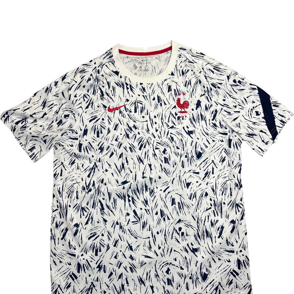Vintage White Nike Football Jersey France Pattern (XL)