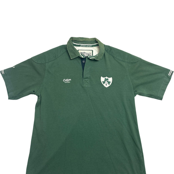 Vintage Green Cotton Traders Polo Ireland (L)