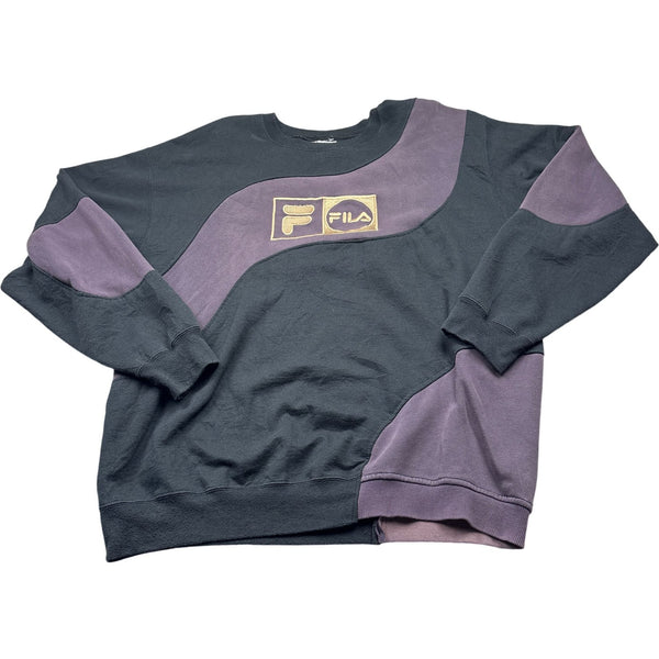 Vintage Black Fila Rework Sweatshirt 90s (XL)