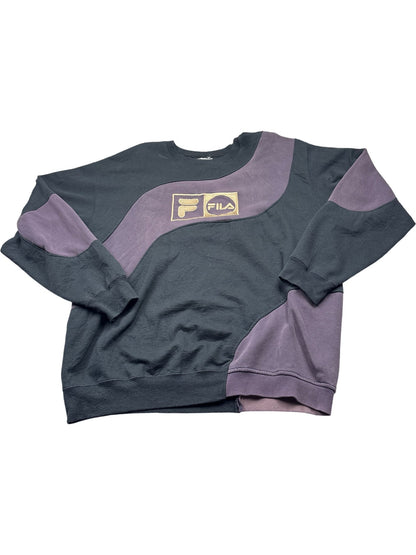 Vintage Black Fila Rework Sweatshirt 90s (XL)