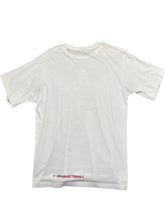 Vintage White Nike T-Shirt Basketball Graphic 90s (M)
