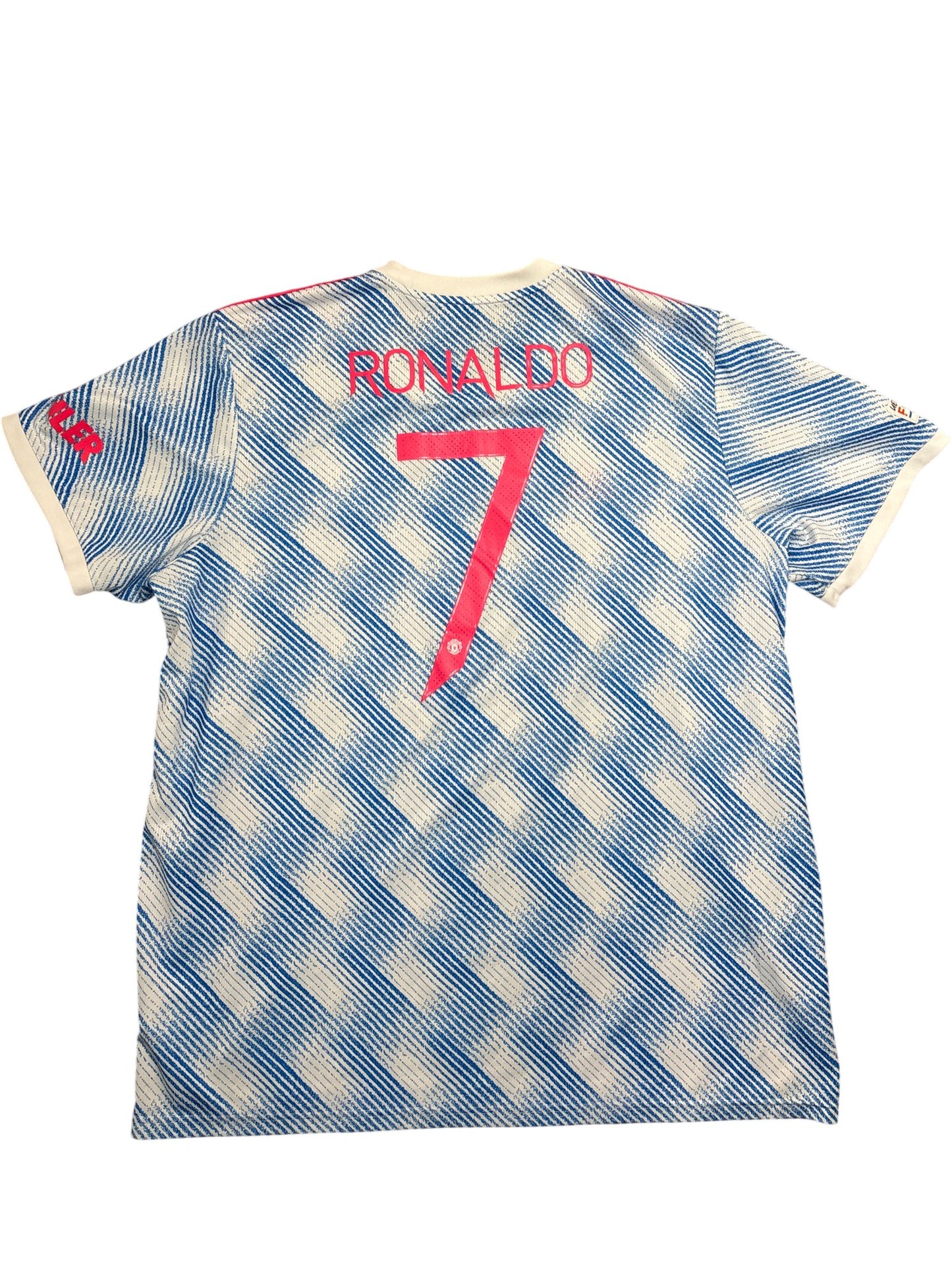 Vintage Blue Adidas Manchester United Jersey Ronaldo (XXL)