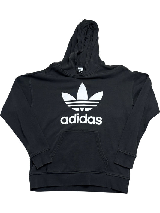 Vintage Black Adidas Hoodie Logo (S)