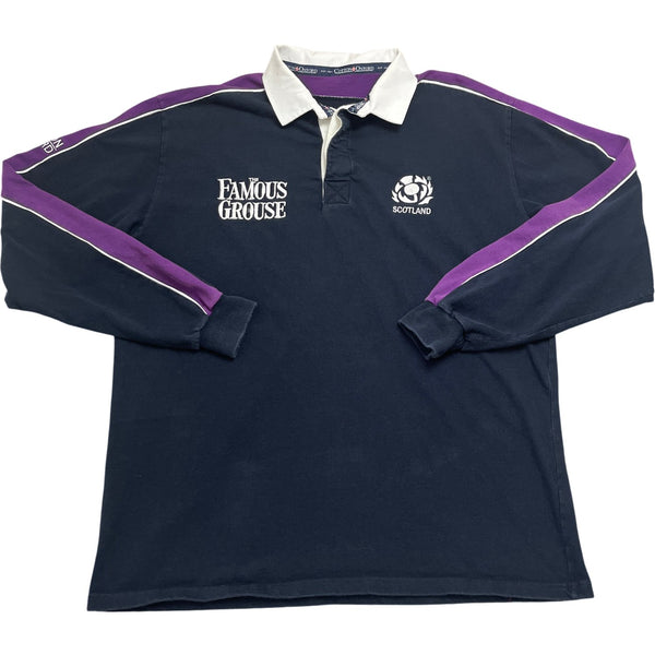 Vintage Blue Scotland Rugby Shirt Famous Grouse (XL)