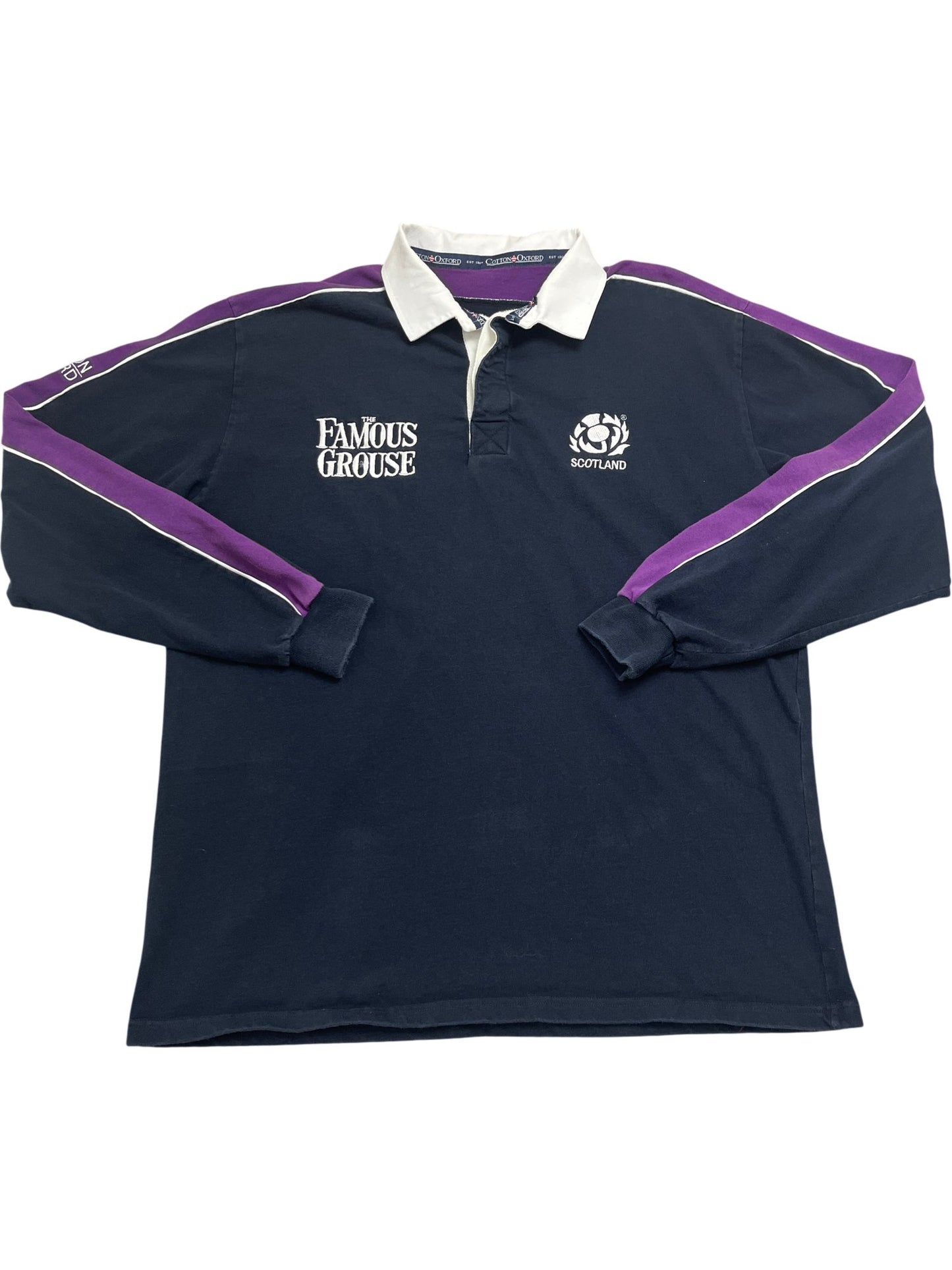Vintage Blue Scotland Rugby Shirt Famous Grouse (XL)