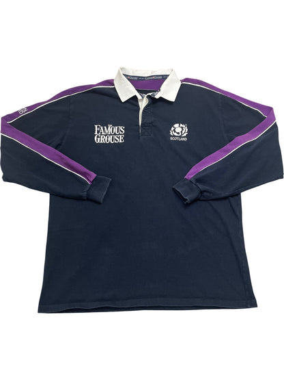 Vintage Blue Scotland Rugby Shirt Famous Grouse (XL)