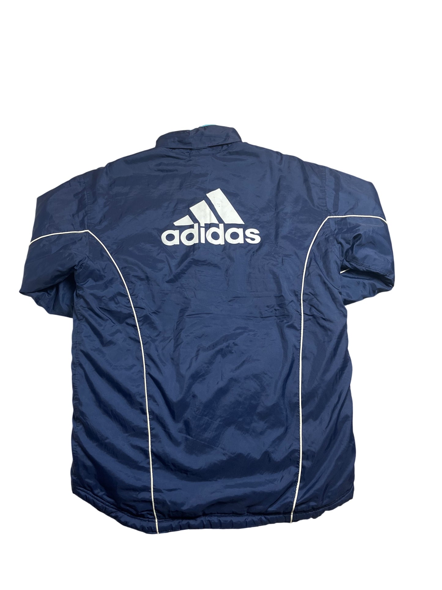 Vintage Navy Adidas Windbreaker Marseille 90s (XL)