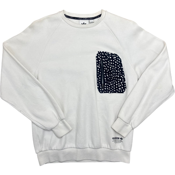 Vintage White Adidas Crewneck Sweatshirt (XS)