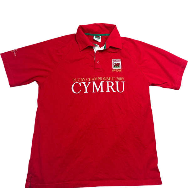 Vintage Red Cymru Rugby Championship 2009 Polo Shirt (XL)