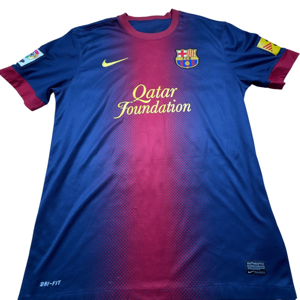 Vintage Blue Nike FC Barcelona Jersey Messi 2012 (M)
