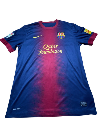 Vintage Blue Nike FC Barcelona Jersey Messi 2012 (M)