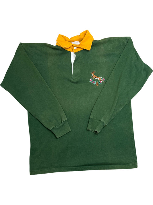 Vintage Green Springboks Rugby Shirt XXL ()