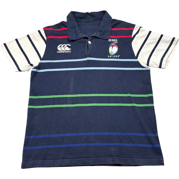Vintage Navy Canterbury Rugby Polo Shirt RBS 6 Nations (M)