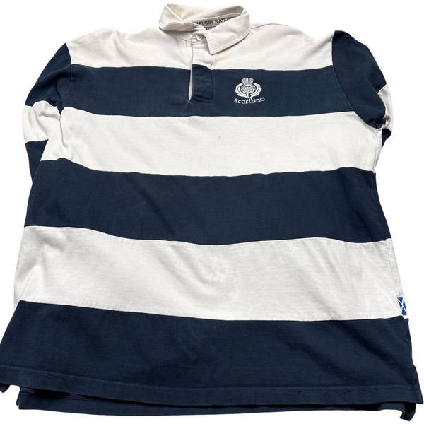 Vintage Navy Rugby Nations Rugby Shirt Scotland (XL)