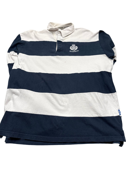 Vintage Navy Rugby Nations Rugby Shirt Scotland (XL)