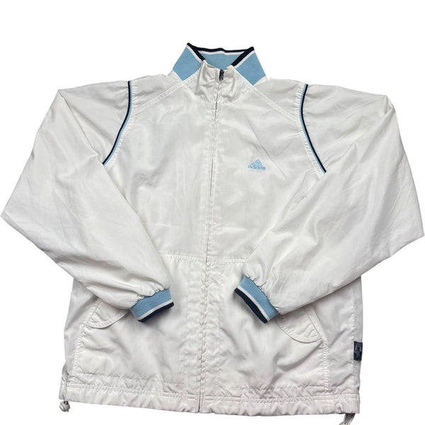 Vintage White Adidas Windbreaker Jacket Y2K (M)
