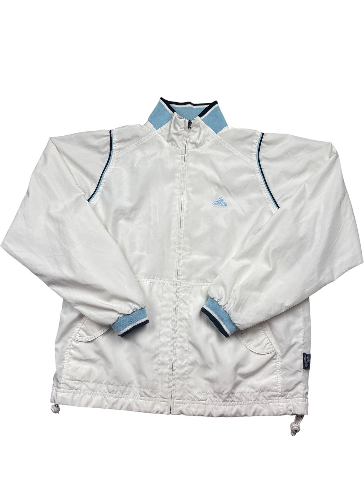 Vintage White Adidas Windbreaker Jacket Y2K (M)