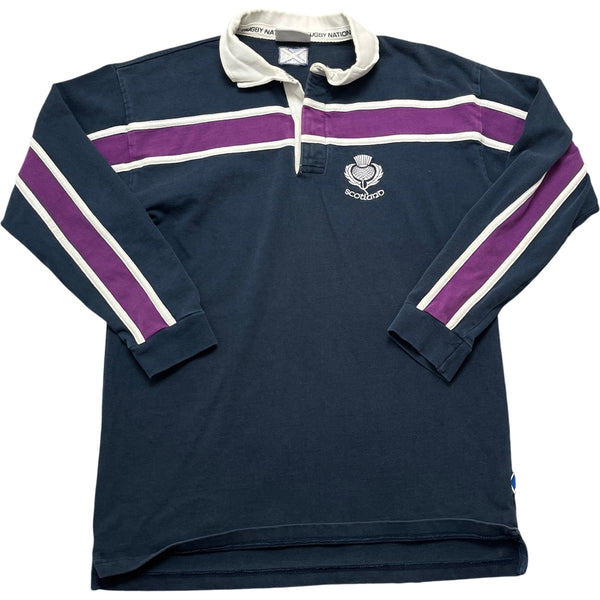 Vintage Navy Rugby Nations Scotland Rugby Shirt 90s (S)