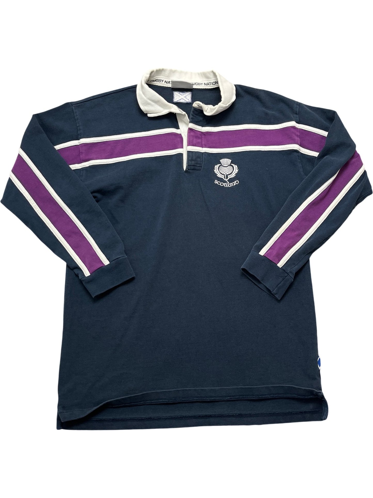 Vintage Navy Rugby Nations Scotland Rugby Shirt 90s (S)